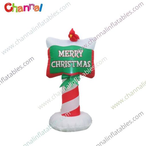 inflatable candy cane merry Christmas sign