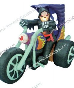 inflatable skeleton riding motorcycle