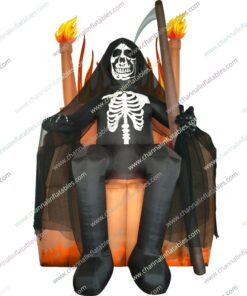 inflatable death on fire throne