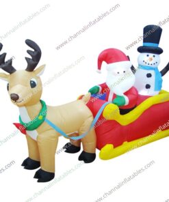 inflatable Santa snowman sleigh