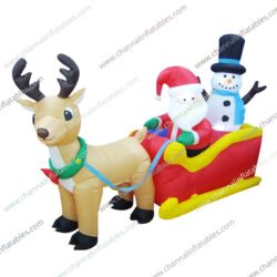 inflatable Santa snowman sleigh
