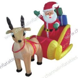 inflatable santa reindeer sleigh