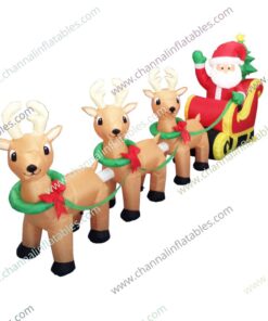 inflatable trio reindeer sleigh