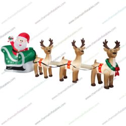 inflatable trio reindeer green sleigh