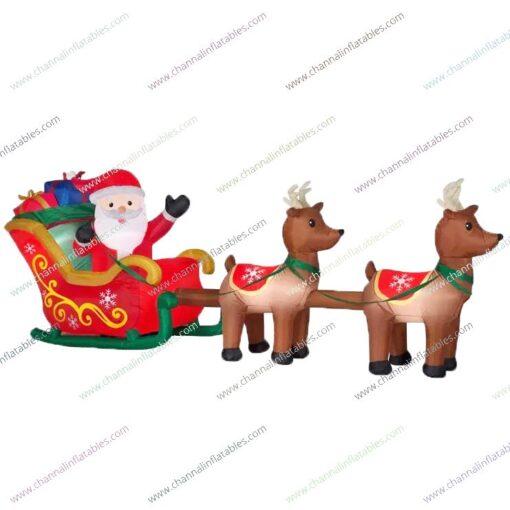 inflatable duo reindeer sleigh