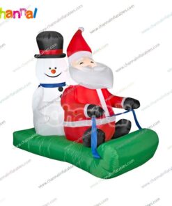 inflatable Santa snowman sled