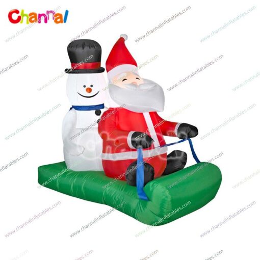 inflatable Santa snowman sled