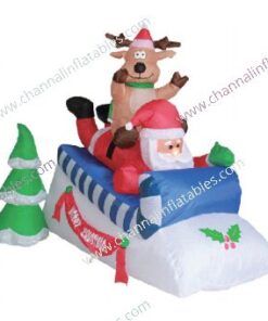 inflatable Santa reindeer sled