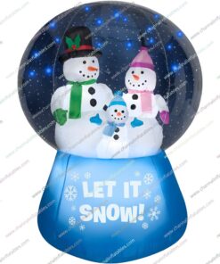 inflatable snowman family snow globe decoration