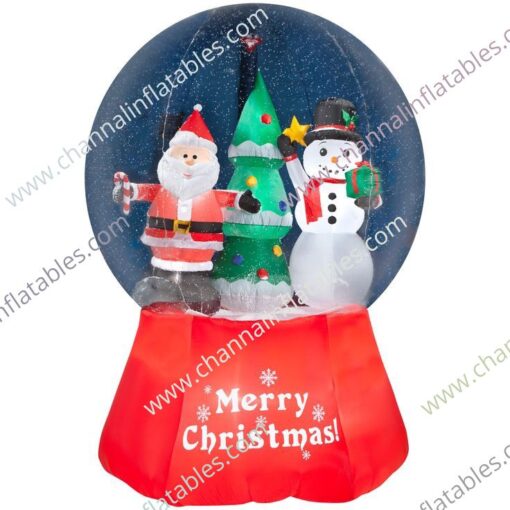 inflatable Santa snowman snow globe decoration