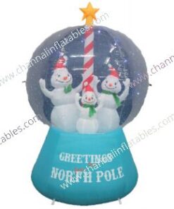 inflatable snowman snow globe decoration