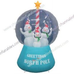 inflatable snowman snow globe decoration
