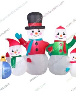 inflatable snowman family