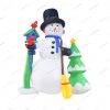 inflatable snowman with broom