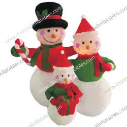 inflatable snowman family