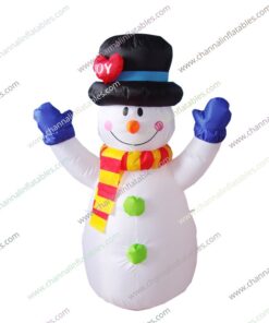 inflatable snowman with joy