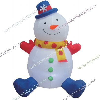 inflatable sitting snowman