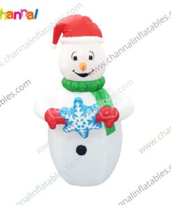 inflatable snowman with snowflake
