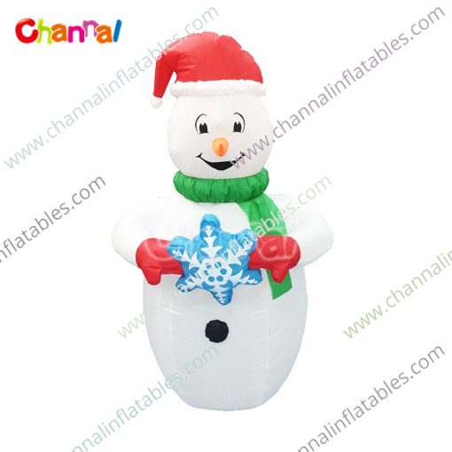 inflatable snowman with snowflake