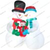 inflatable snowman parents with baby