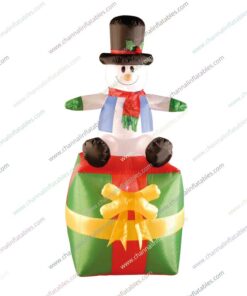 inflatable snowman on gift box