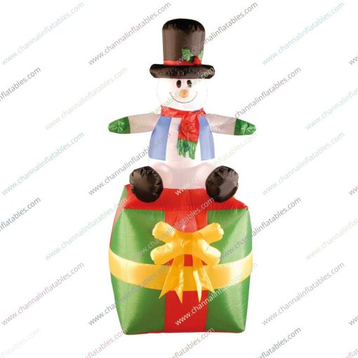 inflatable snowman on gift box