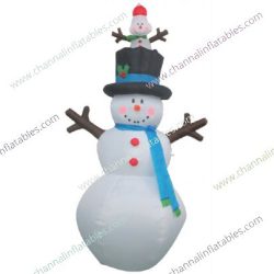 inflatable snowman on snowman