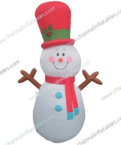 inflatable snowman with red top hat