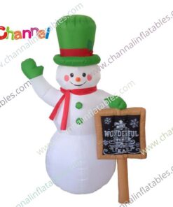 inflatable snowman with chalkboard