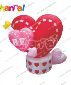 inflatable red heart with cupid arrow