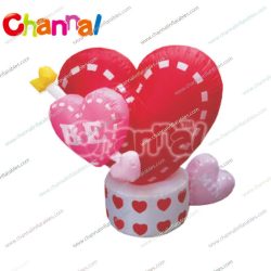 inflatable red heart with cupid arrow