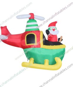 inflatable Santa in helicopter