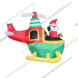 inflatable Santa in helicopter