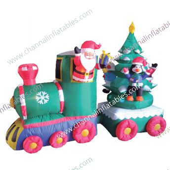 inflatable Christmas tree train