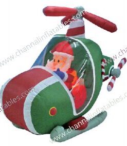 inflatable Santa flying helicopter