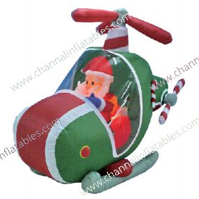 inflatable Santa flying helicopter