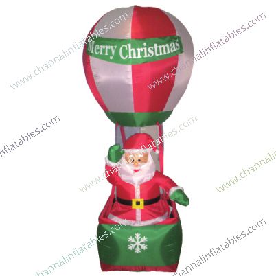 inflatable Santa in hot air balloon