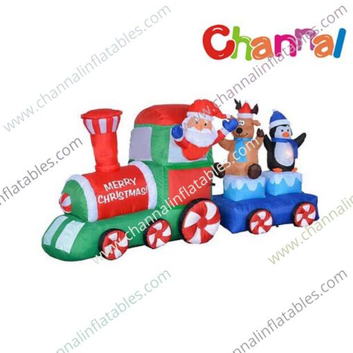 inflatable Merry Christmas train