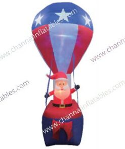 inflatable Santa in American flag hot air balloon