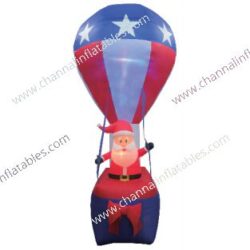 inflatable Santa in American flag hot air balloon