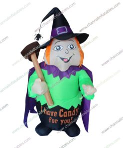 inflatable witch with candy