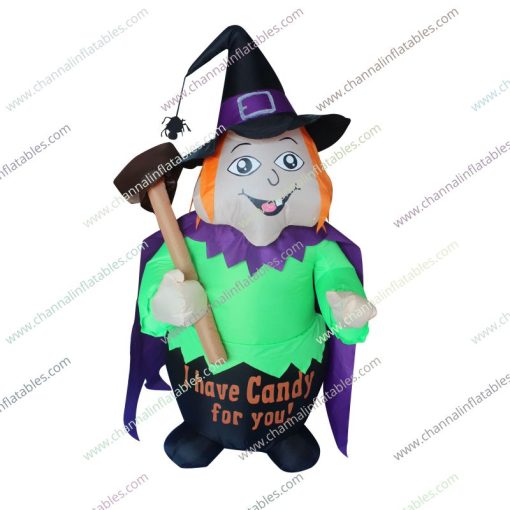 inflatable witch with candy